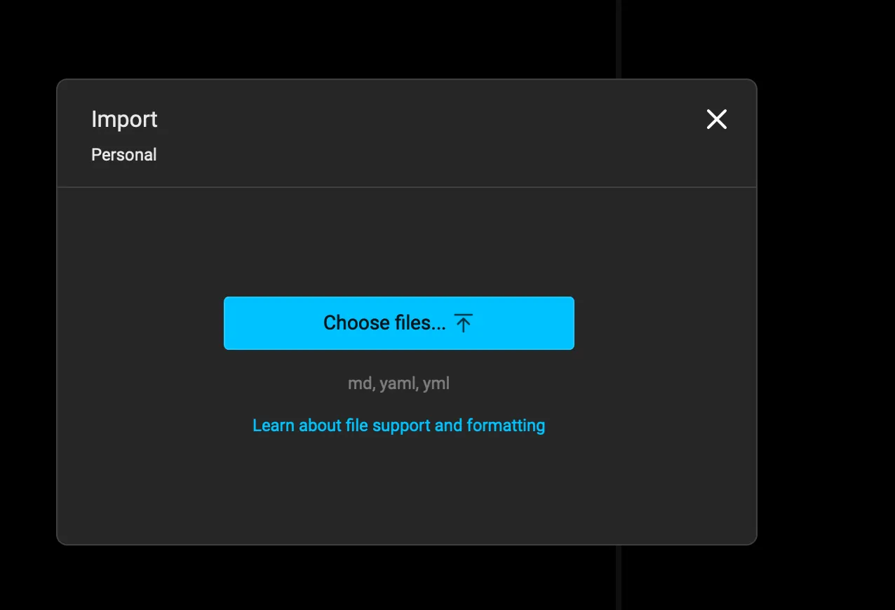 Import modal